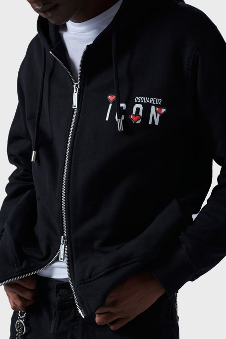 Dsquared2 Pamuklu Relaxed Fit Kapüşonlu Erkek Sweat S79HG0011 S25516 900 SİYAH - Dsquared2 (1)