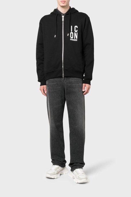 Dsquared2 Pamuklu Relaxed Fit Kapüşonlu Erkek Sweat S79HG0012 S25516 900 SİYAH - Dsquared2 (1)