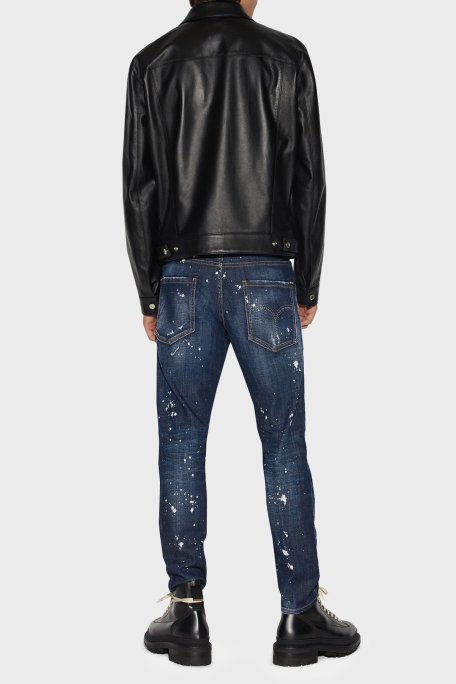 Dsquared2 Skater Streç Pamuklu Normal Bel Slim Fit Jeans Erkek Kot Pantolon S74LB1232 S30342 470 LACİVERT - Dsquared2 (1)