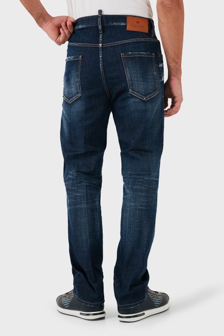 Dsquared2 Streç Pamuklu Regular Fit Normal Bel Boru Paça Jeans Erkek Kot Pantolon S74LB1422 S30342 470 LACİVERT - Dsquared2 (1)
