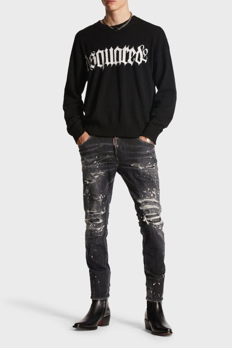 Dsquared2 Streç Pamuklu Skinny Fit Jeans Erkek Kot Pantolon S74LB1430 S30503 900 SİYAH - Dsquared2