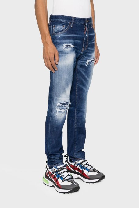Dsquared2 Streç Pamuklu Skinny Fit Jeans Erkek Kot Pantolon S74LB1452 S30663 470 LACİVERT - Dsquared2 (1)