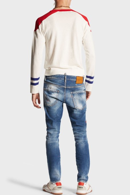 Dsquared2 Streç Pamuklu Skinny Fit Jeans Erkek Kot Pantolon S74LB1456 S30663 470 LACİVERT - Dsquared2 (1)