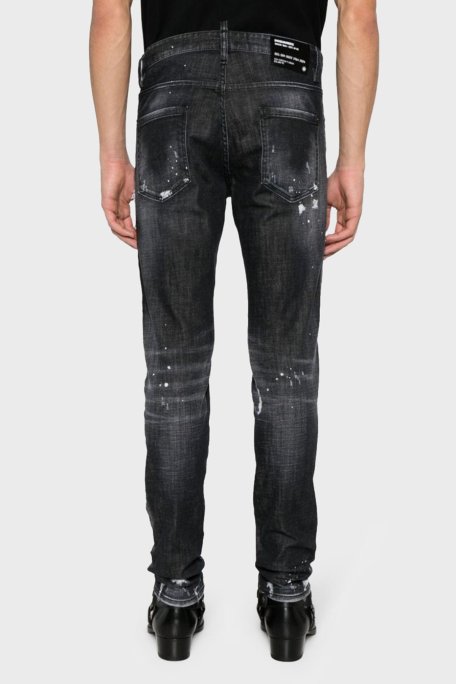 Dsquared2 Streç pamuklu Skinny Fit Jeans Erkek Kot Pantolon S74LB1480 S30357 900 SİYAH - Dsquared2 (1)