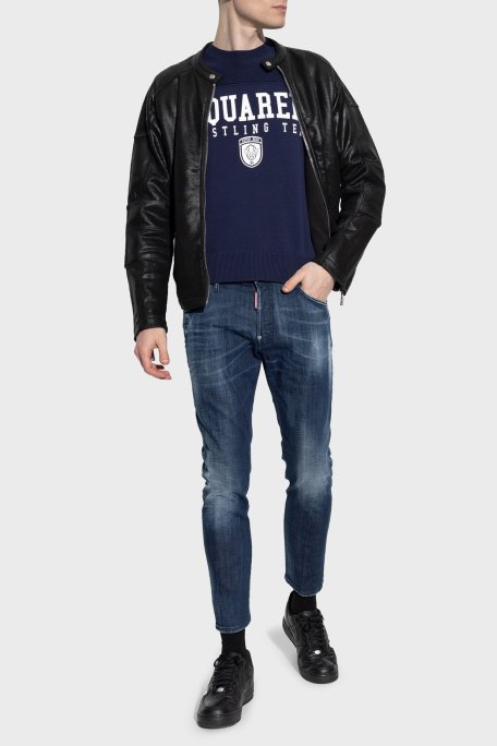 Dsquared2 Streç Pamuklu Skinny Fit Normal Bel Dar Paça Jeans Erkek Kot Pantolon S71LB1592 S30342 470 LACİVERT - Dsquared2 (1)