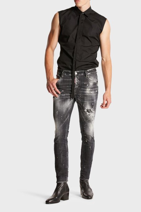 Dsquared2 Streç Pamuklu Skiny Fit Jeans Erkek Kot Pantolon S71LB1373 S30503 900 SİYAH - Dsquared2