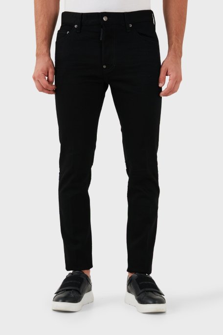 Dsquared2 Streç Pamuklu Slim Fit Dar Paça Jeans Erkek Kot Pantolon S71LB1350 S30564 900 SİYAH - Dsquared2