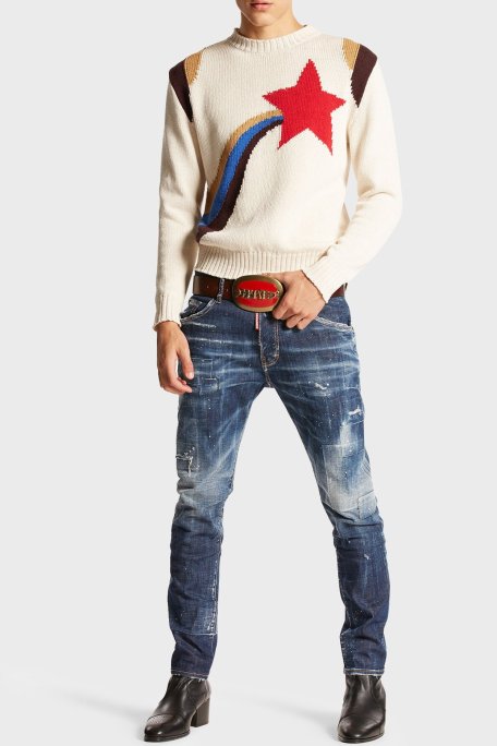 Dsquared2 Streç Pamuklu Slim Fit Jeans Erkek Kot Pantolon S71LB1368 S30342 470 LACİVERT - Dsquared2