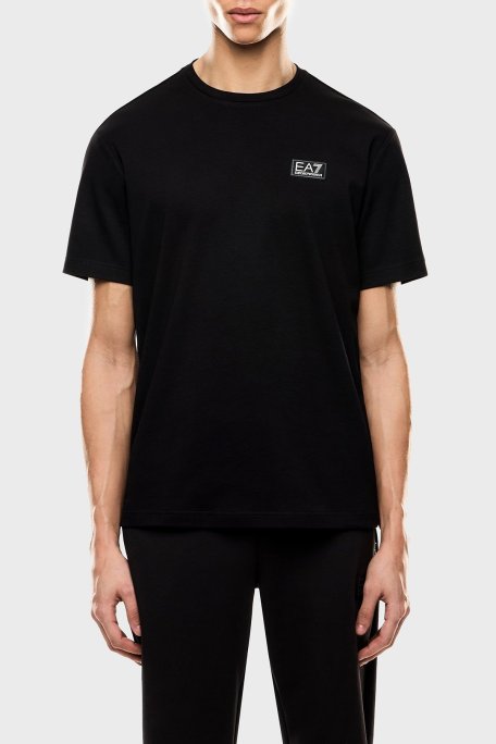 EA7 % 100 Pamuk Regular Fit Bisiklet Yaka Logolu Erkek T Shirt 7M000516 AF14616 UC001 SİYAH - Ea7