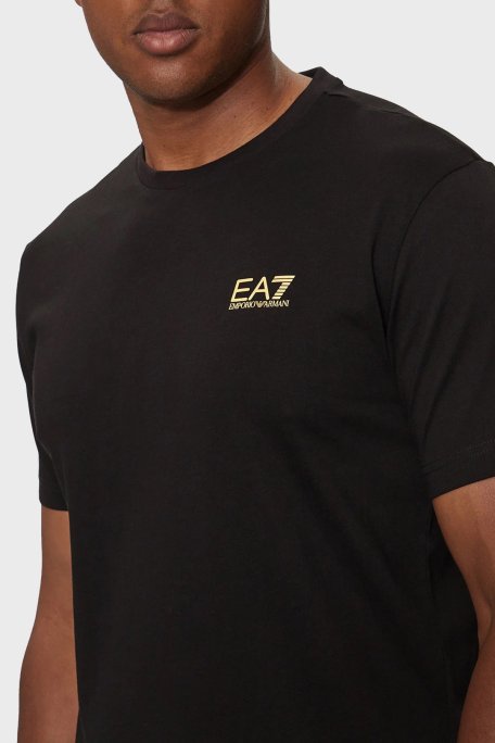 EA7 % 100 Pamuklu Bisiklet Yaka Erkek T Shirt 8NPT25 PJVPZ 0208 SİYAH - EA7 (1)