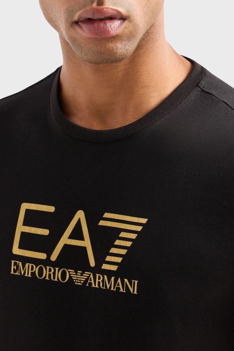 EA7 % 100 Pamuklu Regular Fit Erkek T Shirt 3DPT08 PJM9Z 1200 SİYAH - EA7 (1)