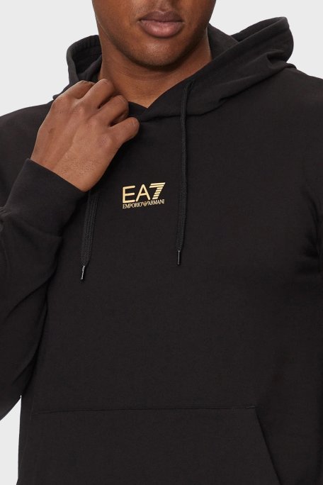 EA7 % 100 Pamuklu Regular Fit Kapüşonlu Erkek Sweat 8NPM32 PJVRZ 0208 SİYAH - EA7 (1)