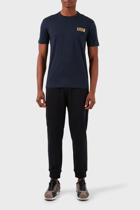 EA7 Bisiklet Yaka % 100 Pamuk Regular Fit Erkek T Shirt 3DPT07 PJM9Z 1554 LACİVERT - EA7 (1)