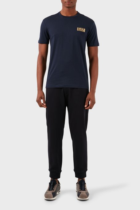 EA7 Bisiklet Yaka % 100 Pamuk Regular Fit Erkek T Shirt 3DPT07 PJM9Z 1554 LACİVERT - EA7 (1)