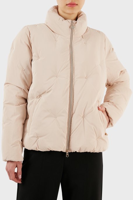 EA7 Gizli Kapüşonlu Dik Yaka Regular Fit Şişme Kadın Mont 6RTB34 TNDMZ 1707 PUDRA - EA7