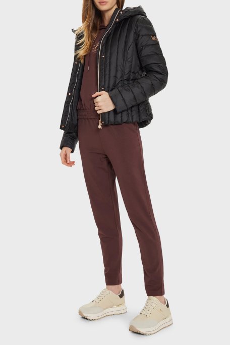 EA7 Kapitoneli Slim Fit Kapüşonlu Şişme Kadın Mont 6DTB10 TNGAZ 0210 SİYAH - EA7 (1)