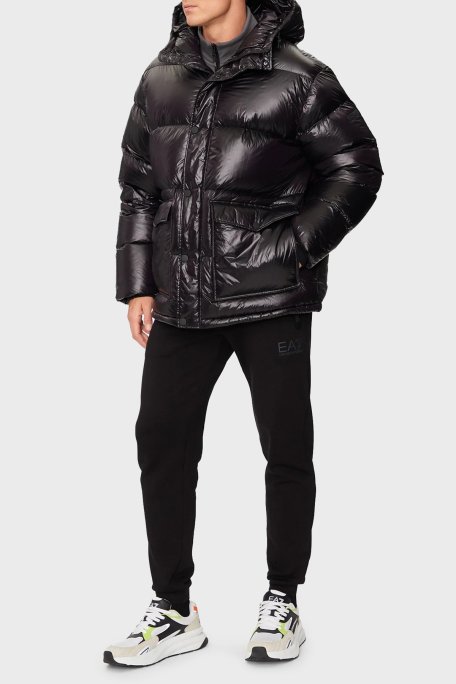 EA7 Kapitoneli Su İtici Rüzgar Geçirmez Oversize Fit Kapüşonlu Şişme Erkek Mont 6DPB31 PN2MZ 1200 SİYAH - EA7 (1)