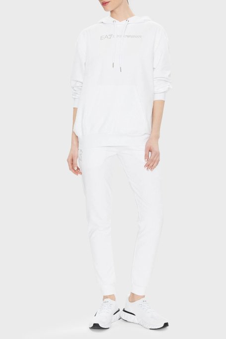 EA7 Logolu Belden Bağlamalı Pamuklu Cepli Regular Fit Bayan Pantolon 3RTP65 TJCQZ 0101 BEYAZ - EA7