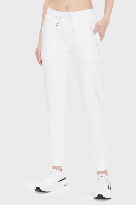 EA7 Logolu Belden Bağlamalı Pamuklu Cepli Regular Fit Kadın Pantolon 3RTP65 TJCQZ 0101 BEYAZ - EA7 (1)