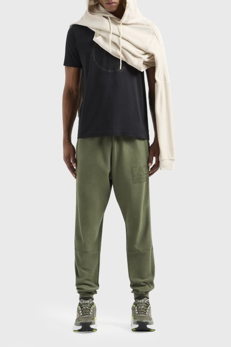 EA7 Logolu Bisiklet Yaka % 100 Pamuk Regular Fit Erkek T Shirt 3DPT39 PJTJZ 1200 SİYAH - EA7 (1)