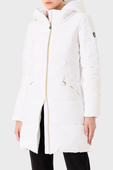 EA7 Çıkarılabilir Kapüşonlu CALIDUM7 Dolgulu Regular Fit Uzun Şişme Bayan Mont 6RTL01 TNDAZ 1100 BEYAZ - EA7