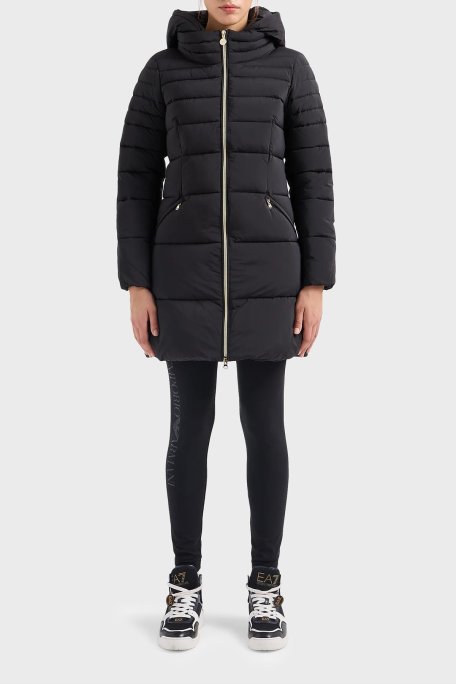 EA7 Çıkarılabilir Kapüşonlu CALIDUM7 Dolgulu Regular Fit Uzun Şişme Bayan Mont 6RTL01 TNDAZ 1200 SİYAH - EA7