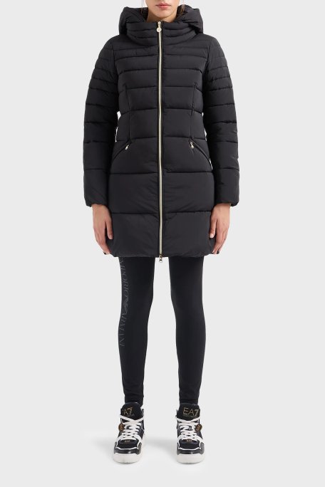 EA7 Çıkarılabilir Kapüşonlu CALIDUM7 Dolgulu Regular Fit Uzun Şişme Kadın Mont 6RTL01 TNDAZ 1200 SİYAH - EA7