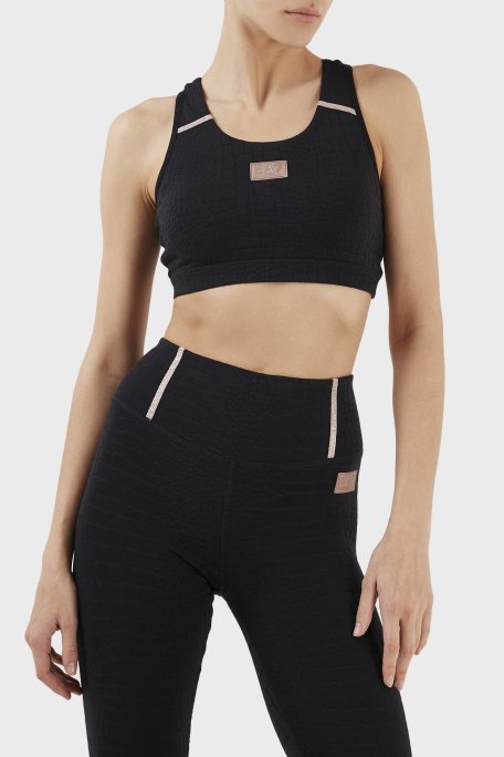 EA7 Logolu Çıkarılabilir Pedli Bisiklet Yaka Sporcu Bayan Sütyen 3RTH02 TJKEZ 1200 SİYAH - EA7