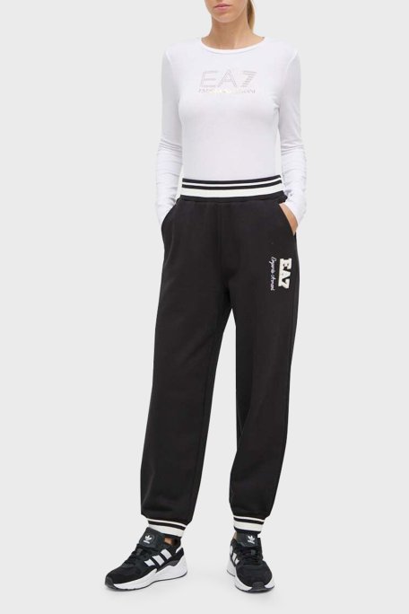 EA7 Logolu Elastik Bel Bantlı Spor Bayan Pantolon 6RTP64 TJPZZ 0216 SİYAH - EA7 (1)