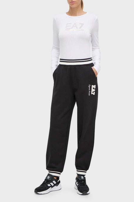 EA7 Logolu Elastik Bel Bantlı Spor Kadın Pantolon 6RTP64 TJPZZ 0216 SİYAH - EA7 (1)