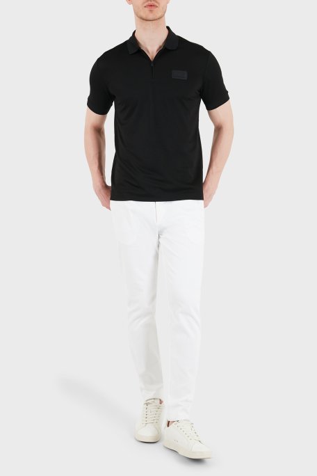 EA7 Logolu Modal Karışımlı Regular Fit Yarım Fermuarlı Erkek Polo 7M001361 AF13862 UC001 SİYAH - Ea7 (1)