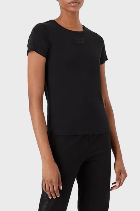 EA7 Logolu Pamuklu Regular Fit Kadın T Shirt 6LTT18 TJJLZ 1200 SİYAH - EA7