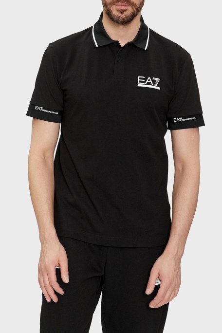 EA7 Logolu Pamuklu Regular Fit Erkek Polo Yaka T Shirt 3DPF19 PJ04Z 1200 SİYAH - EA7