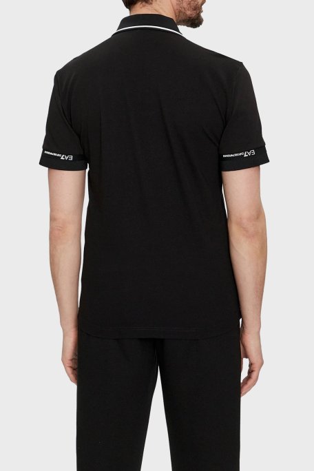 EA7 Logolu Pamuklu Regular Fit Erkek Polo Yaka T Shirt 3DPF19 PJ04Z 1200 SİYAH - EA7 (1)