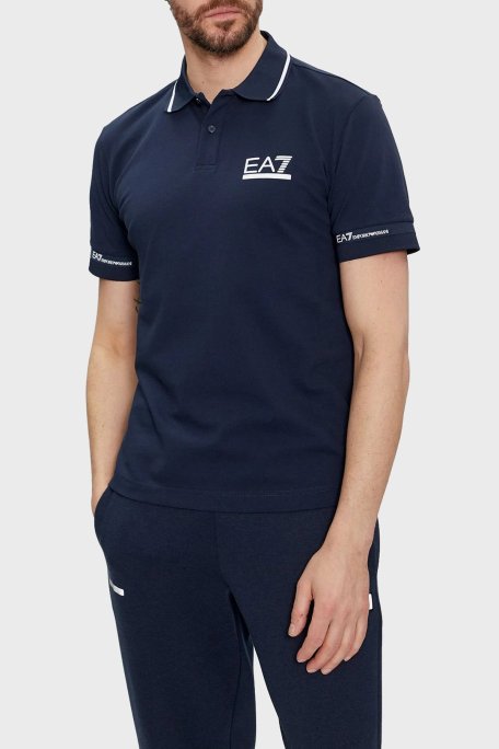 EA7 Logolu Pamuklu Regular Fit Erkek Polo Yaka T Shirt 3DPF19 PJ04Z 1554 LACİVERT - EA7