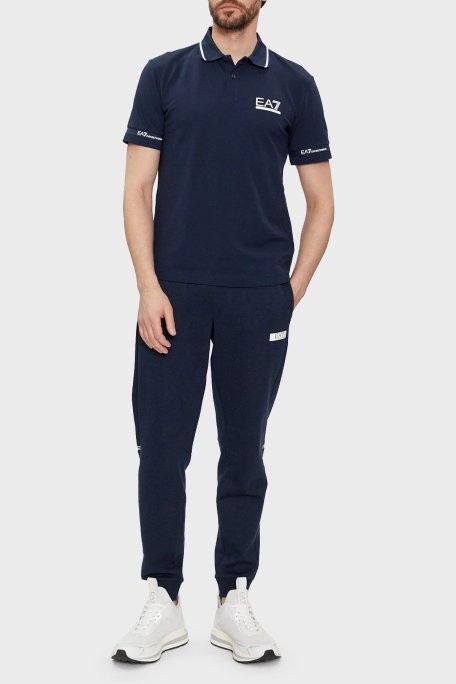 EA7 Logolu Pamuklu Regular Fit Erkek Polo Yaka T Shirt 3DPF19 PJ04Z 1554 LACİVERT - EA7 (1)