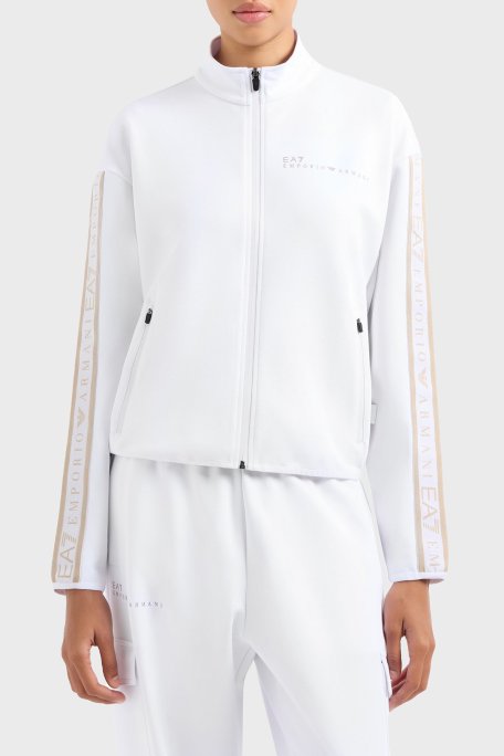 EA7 Logolu Regular Fit Dik Yaka Fermuarlı Bayan Sweat 7W000275 AF12501 U0002 BEYAZ - Ea7
