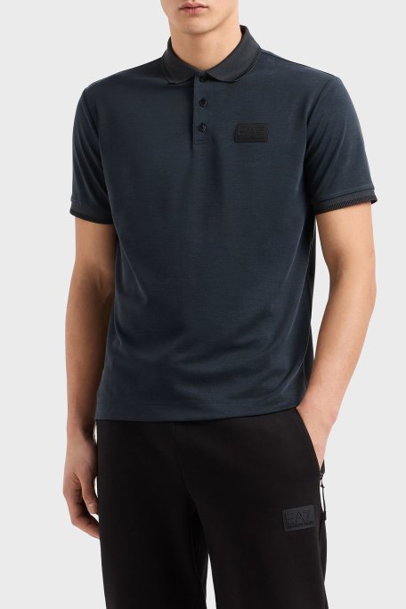 EA7 Logolu Regular Fit Düğmeli Erkek Polo Yaka T Shirt 7M000090 AF13862 UC001 SİYAH - EA7