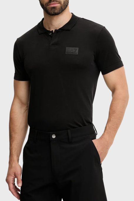EA7 Logolu Regular Fit Düğmeli Erkek Polo Yaka T Shirt 7M000091 AF13863 UC001 SİYAH - Ea7