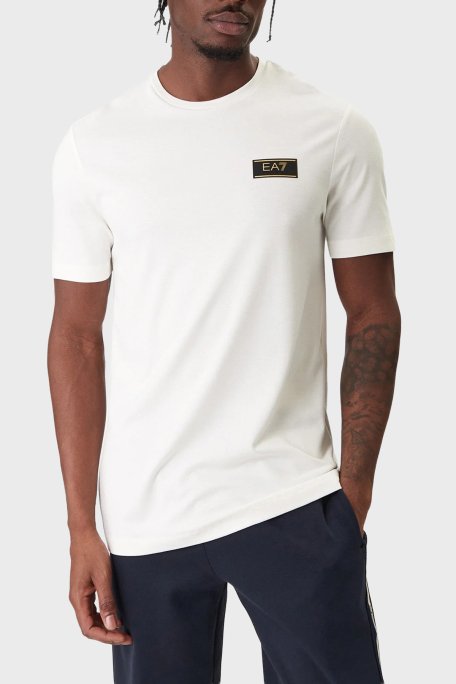 EA7 Logolu Regular Fit Yuvarlak Yaka Erkek T Shirt 7M001331 AF13739 U0004 BEYAZ - Ea7