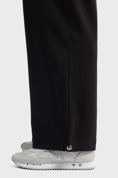 EA7 Logolu Relaxed Fit Kapüşonlu Bol Paça Bayan Eşofman Takımı 7W000086 AF13135 UC001 SİYAH - Ea7 (1)