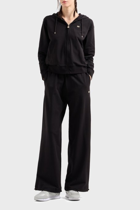 EA7 Logolu Relaxed Fit Kapüşonlu Bol Paça Kadın Eşofman Takımı 7W000086 AF13135 UC001 SİYAH - Ea7