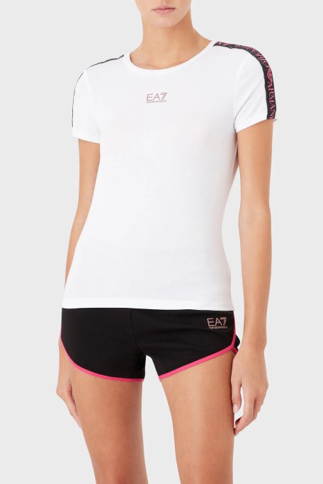 EA7 Logolu Slim Fit Bisiklet Yaka Bayan T Shirt 3RTT02 TJKUZ 1100 BEYAZ - EA7