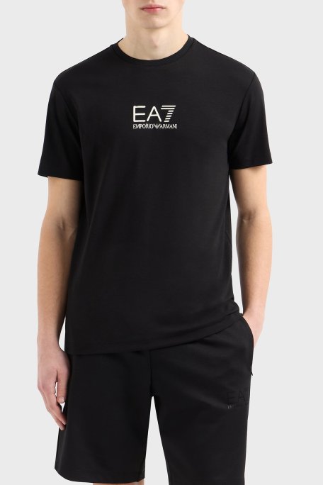 EA7 Logolu Slim Fit Bisiklet Yaka Erkek T Shirt 7M000301 AF13739 UC001 SİYAH - Ea7