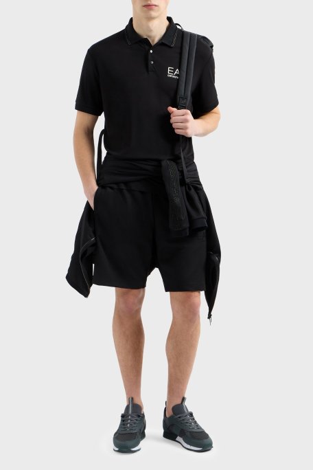 EA7 Logolu Slim Fit Düğmeli Erkek Polo Yaka T Shirt 7M000300 AF13739 UC001 SİYAH - Ea7 (1)