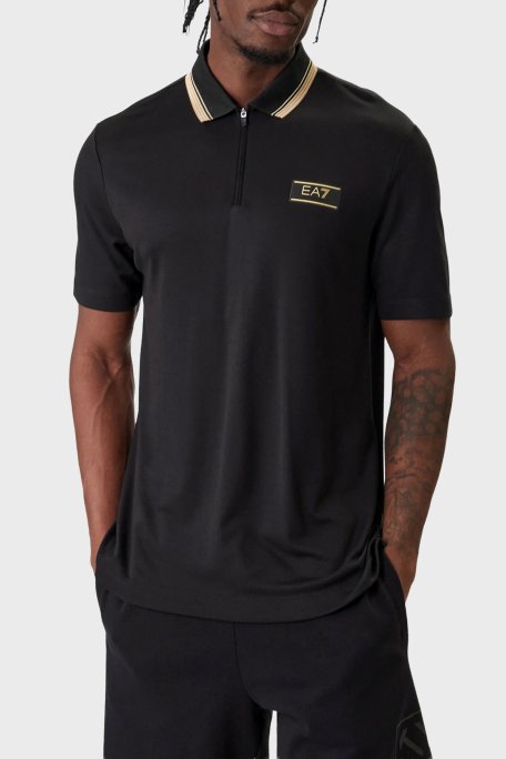 EA7 Logolu Slim Fit Kısa Kollu Erkek Polo 7M001333 AF13739 UC001 SİYAH - Ea7