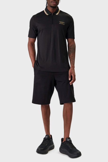 EA7 Logolu Slim Fit Kısa Kollu Erkek Polo 7M001333 AF13739 UC001 SİYAH - Ea7 (1)