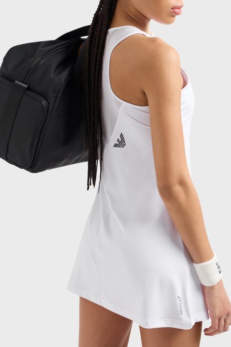 EA7 Logolu Slim Fit Mini Boy Şortlu Spor Bayan Elbise 7W000317 AF12509 U0002 BEYAZ - Ea7 (1)