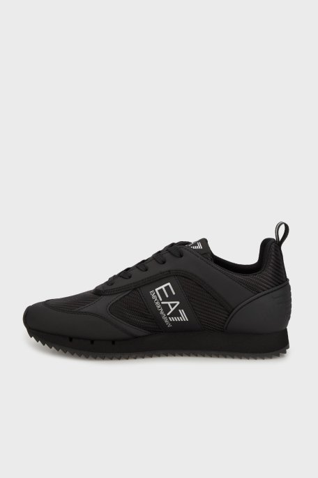 EA7 Logolu Sneaker Unisex Ayakkabı 7X000337 AF18613 MZ186 SİYAH-GÜMÜŞ - Ea7 (1)