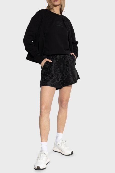 EA7 Logolu Streç Pamuklu Regular Fit Kolej Yaka Kadın Sweat 7W000178 AF12473 UC001 SİYAH - Ea7 (1)
